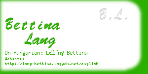 bettina lang business card